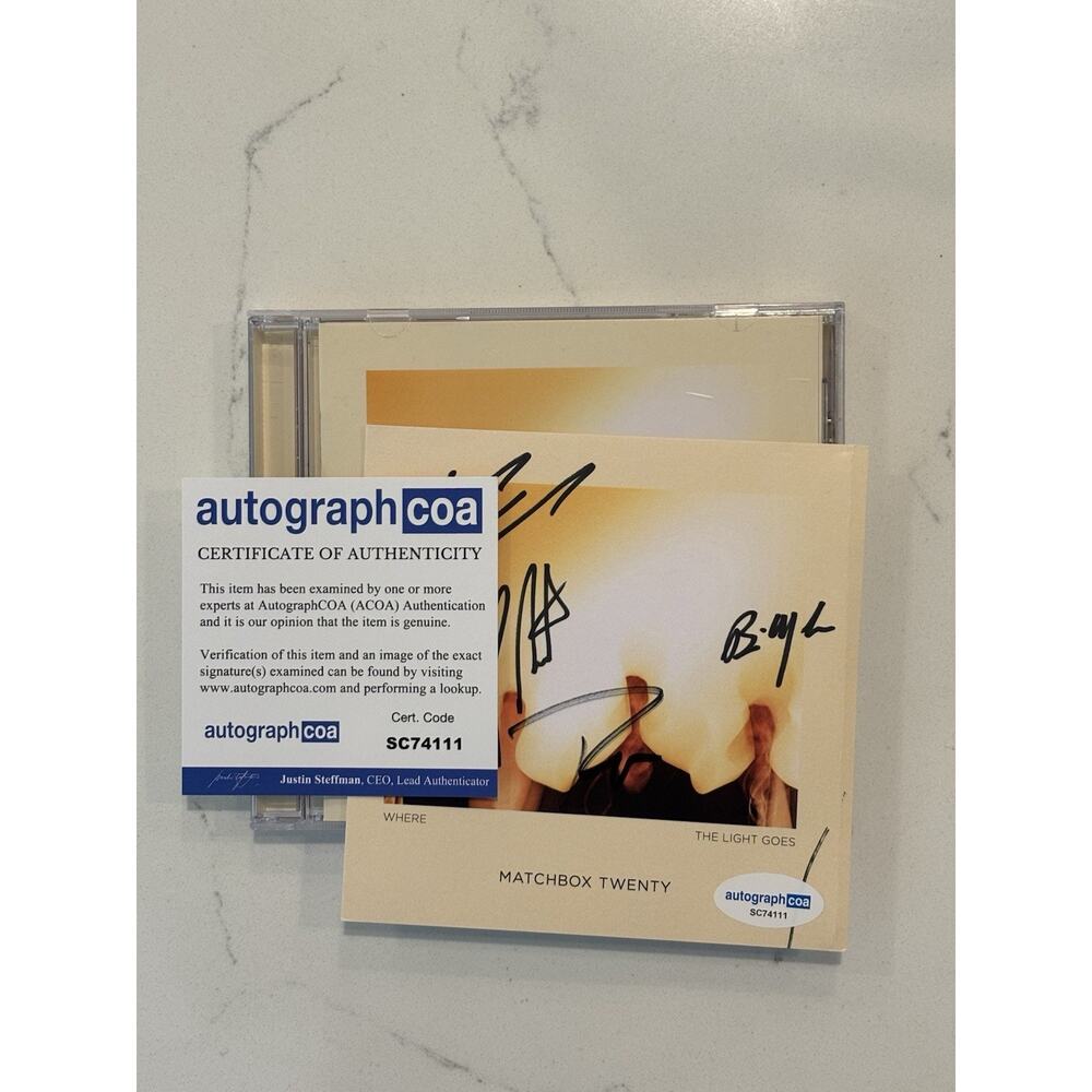 MATCHBOX 20 (Twenty) Where The Light Goes Signed CD Autograph ACOA Certified 7